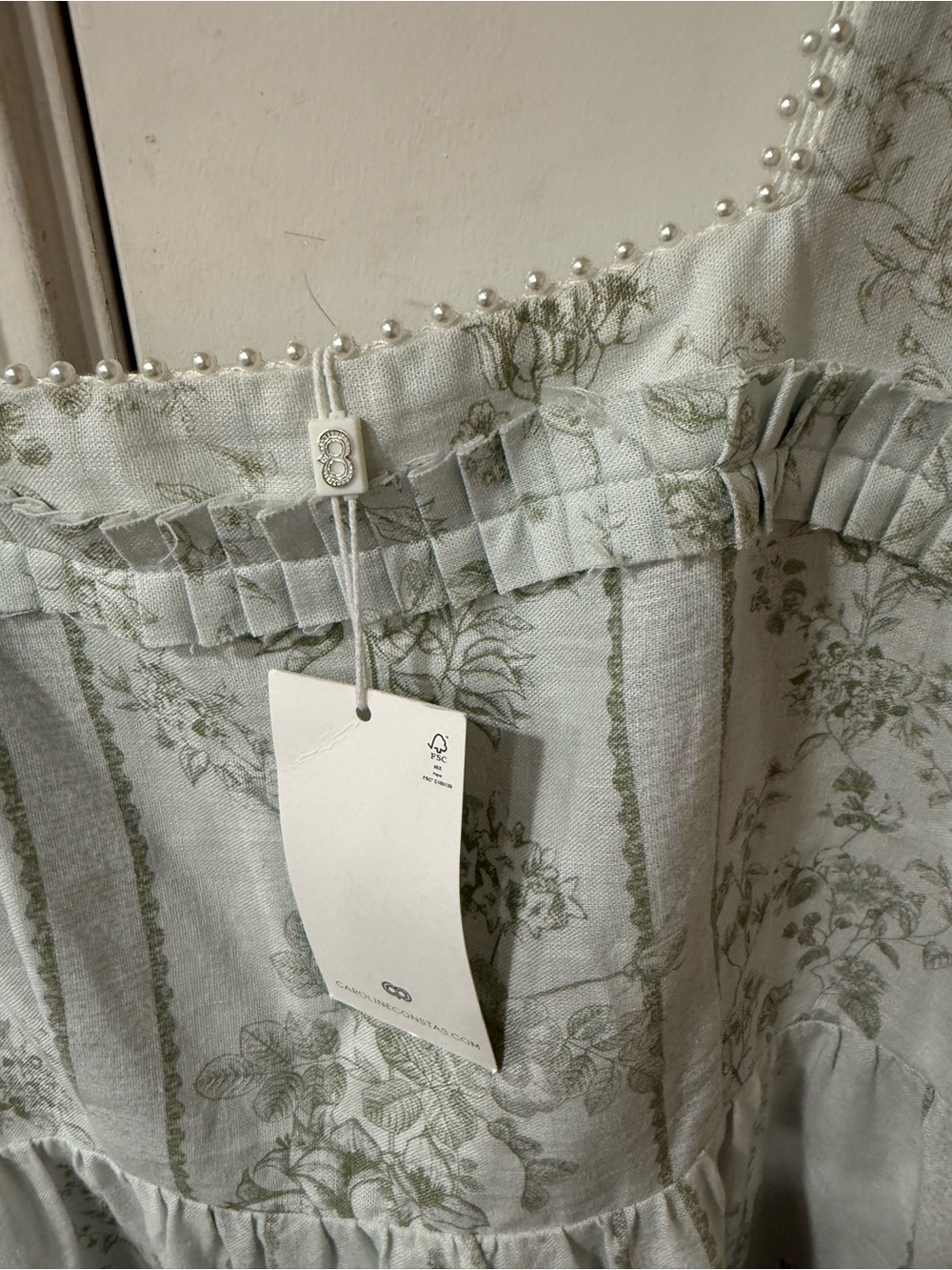 Caroline Constas Pale Mint Floral Maxi Dress - Picture 4 of 5